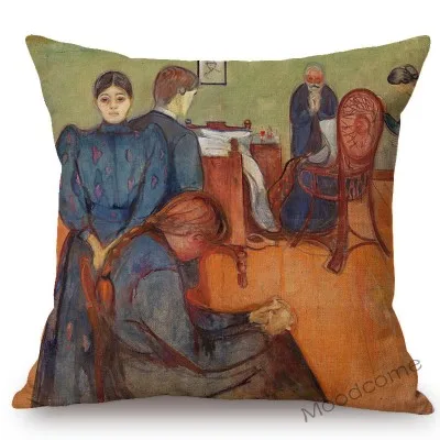 Edvard Munch норвежский живописец крик всемирно известный Картина маслом абстрактный галлри артистический диван льняная наволочка Автомобильная наволочка - Цвет: T372-12