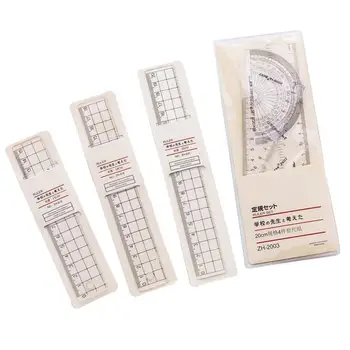 

1 pcs Transparent Simple Style Plastic Ruler Escolar Student Office Learn Stationery Drawing School Supplies