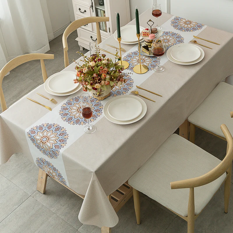 Series Printed Waterproof Tablecloth Anti-scalding Thickened Rectangular Home Room Furnishings 2