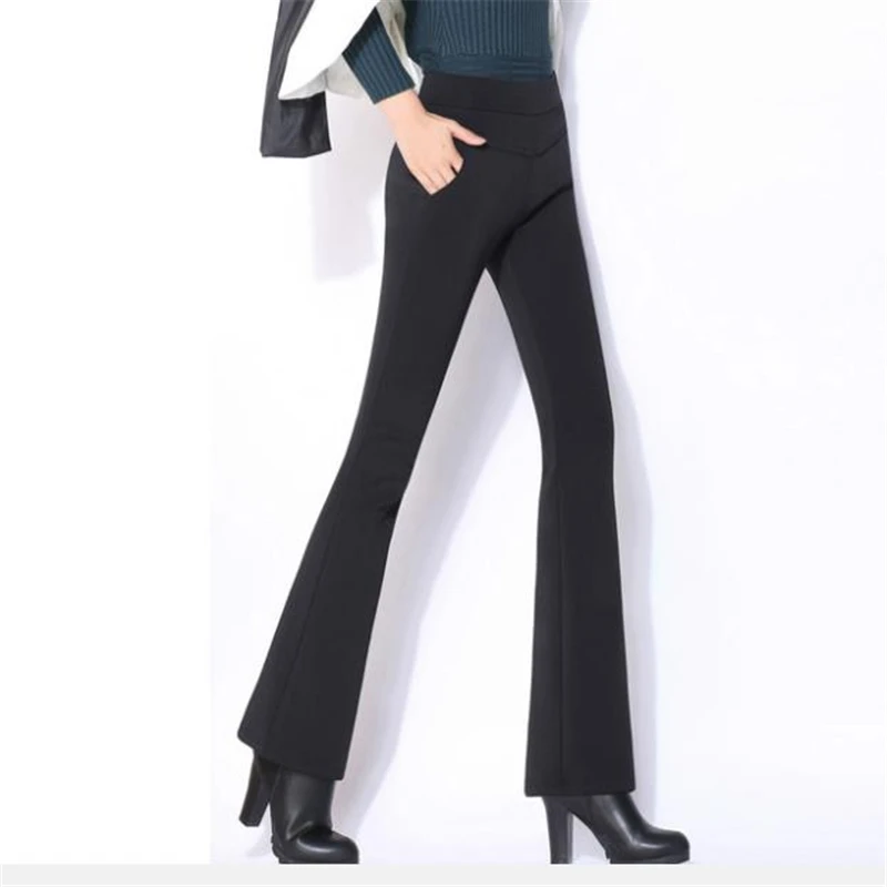 plus size flared trousers