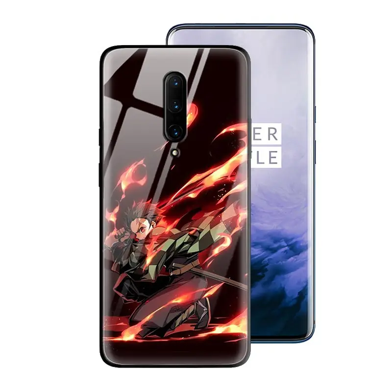 T17 Аниме Demon Slayer Kimetsu no Yaiba закаленное стекло чехол для OnePlus 7 7Pro 7Pro5G 7T 7TPro силиконовый край чехол для телефона, аксессуар - Цвет: T17
