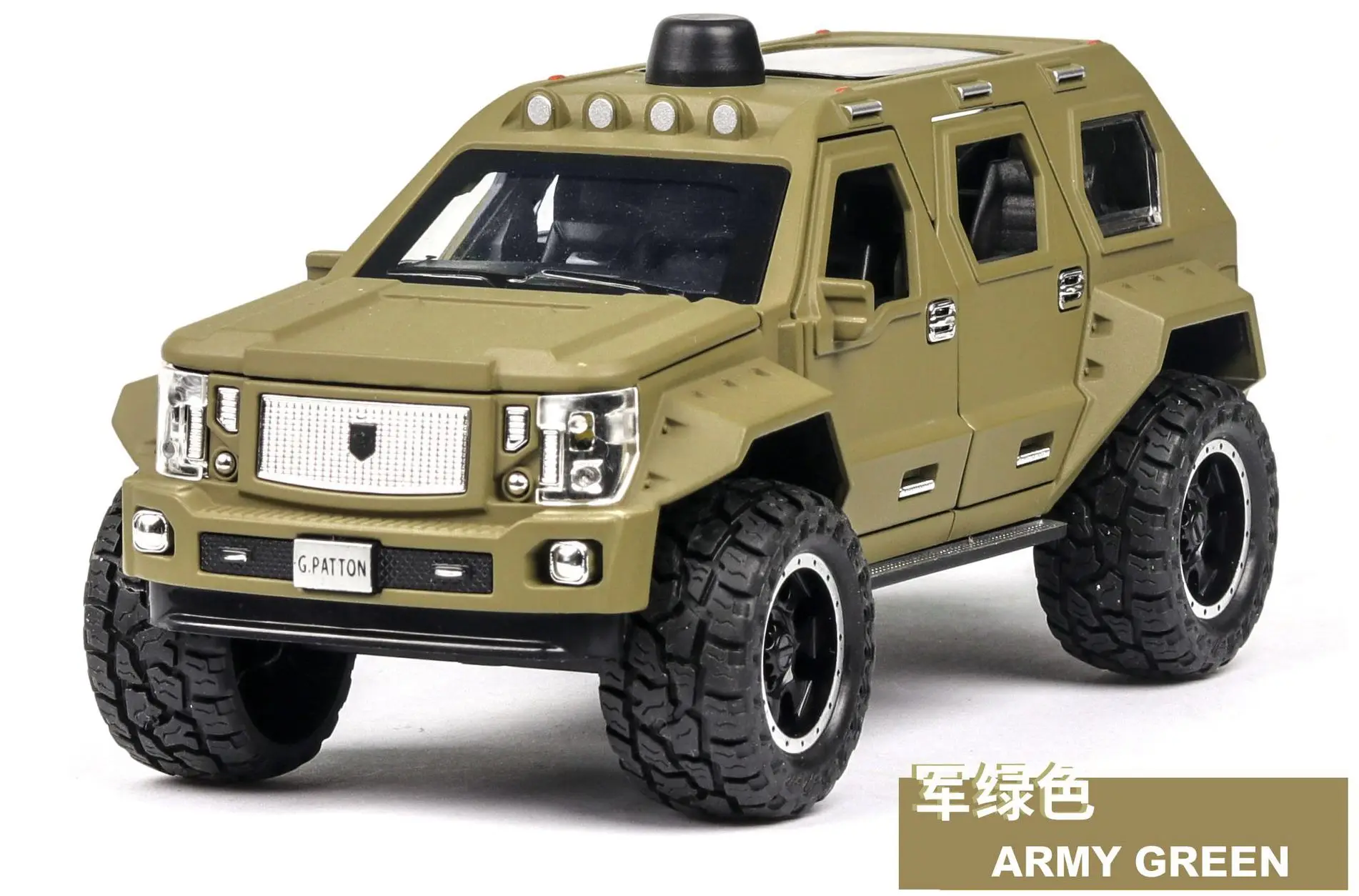 army green Детские игрушки, открытая дверь, звук и светильник, модель автомобиля из сплава, детские игрушки, коллекция рождественских подарков, Детская модель автомобиля, игрушки для мальчиков - Цвет: army green