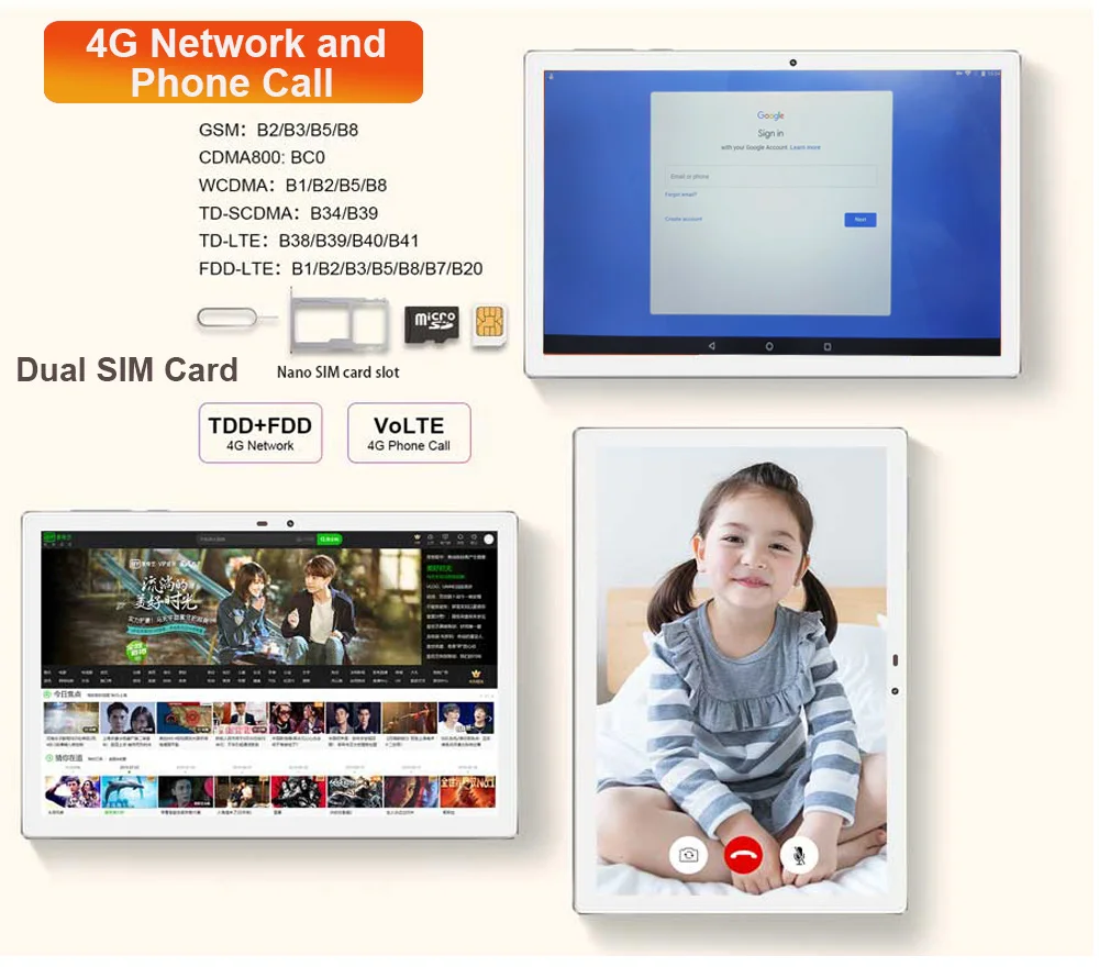 US $156.99 New Arrival 106 Inch 4G Call Tablet Android Thin Body GPS Gaming Tablet PC Dual Camera 13MP Kids Octa core