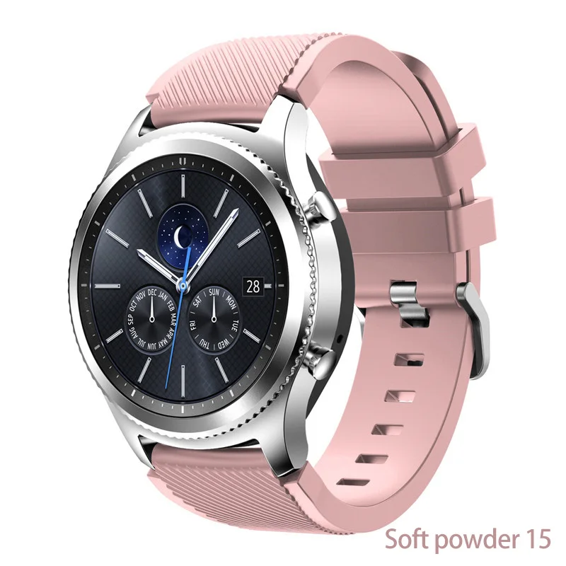 Soft powder 15 20 22 мм ремешок для часов Galaxy watch 46 мм 42 мм active 2 samsung gear S3 Frontier ремешок huawei watch GT ремешок Amazfit bip 47 44 40 - Цвет ремешка: Soft powder 15
