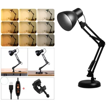 

Iron Studying Bedside Flexible Eye Protection Adjustable Light Color Reading Lamp Table Light Led Foldable Arm Clamp