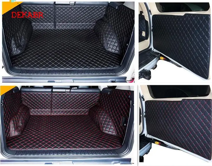 

Full set car trunk cargo liner mats & Rear door mat for Toyota Land Cruiser Prado 150 5 seats 2018-2010 boot carpets styling