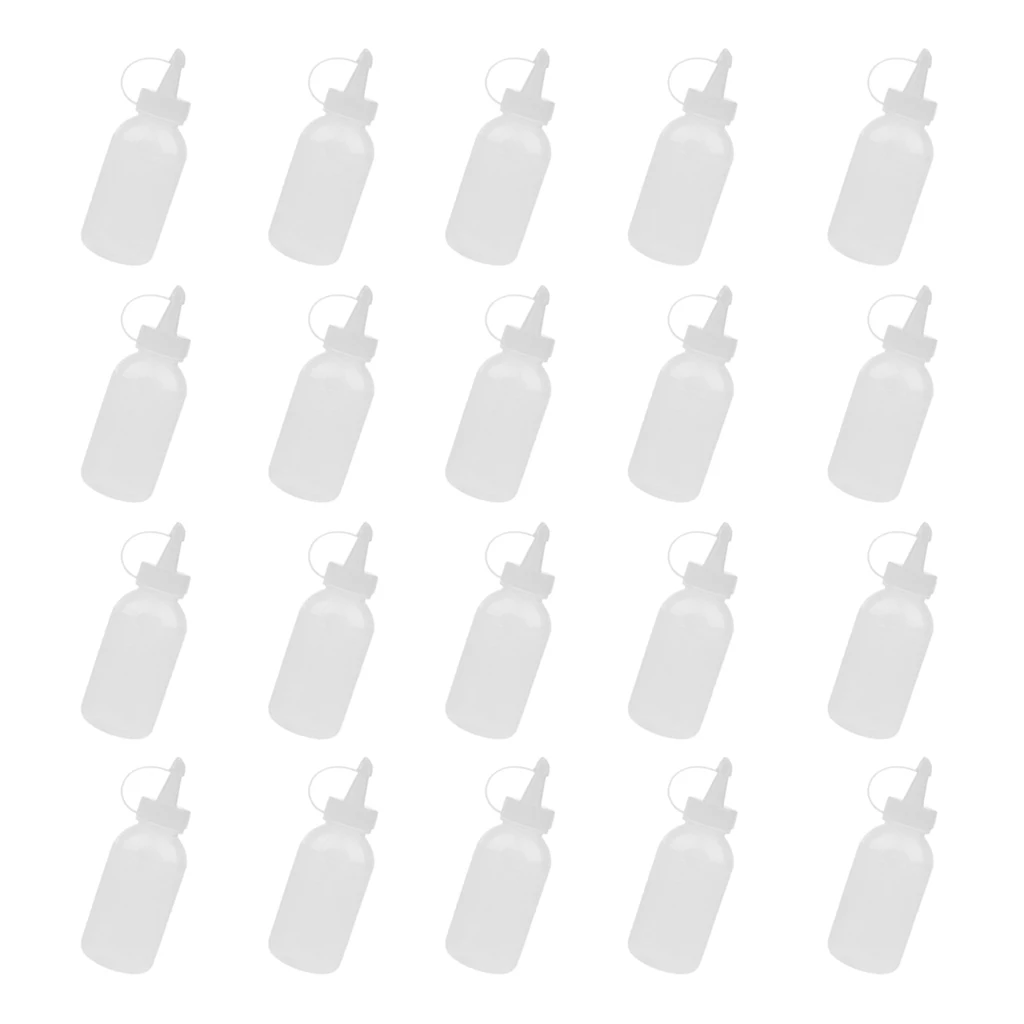 20pcs 100ml Glue Applicator Bottle Plastic Liquid Tip Bottles With Cap for DIY Craft