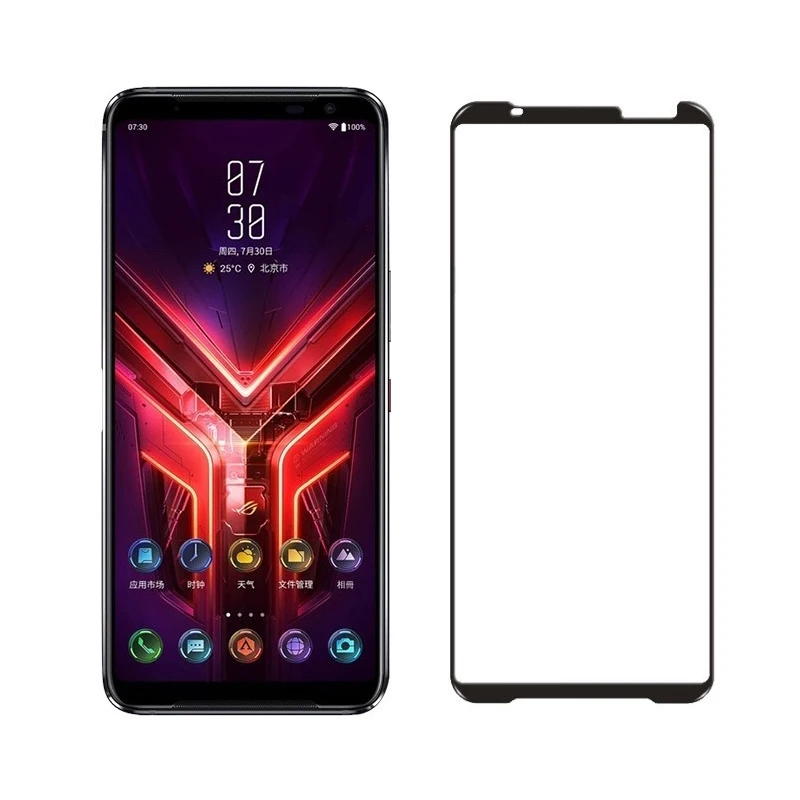 50PCS Full Glue Tempered Glass For ASUS Rog Phone 3 5 Pro Ultimate Zenfone 7 Full Cover Screen Protector Film Protective Glass