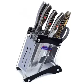 

Multi-Purpose Breathable Acrylic Kitchen Knife Block Knife Storage Holder Rack Organizer (Black)