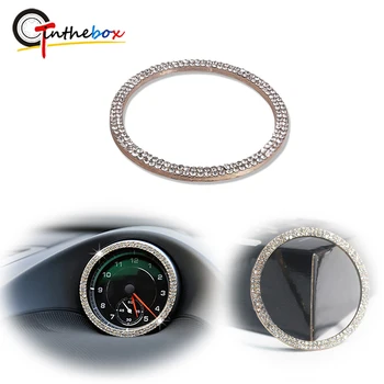 

Aluminum Dashboard Center Clock Compass Cover Trim Ring Golden / Silver Sticker For Porsche 911 Cayenne Boxster Macan Panamera