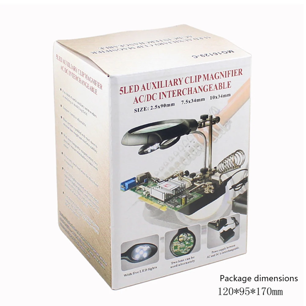 Кронштейн увеличительное стекло со светодиодный светильник 3.5X-10X Объектив Вспомогательный зажим лупа Настольная Лупа Ручной Кронштейн инструмент для ремонта