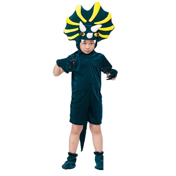 

Adult Kids Triceratops T-REX Dinosaurs Costumes Halloween Cosplay Party Animal Cartoon Dragon Dress Up Jumpsuit Outfit Costume