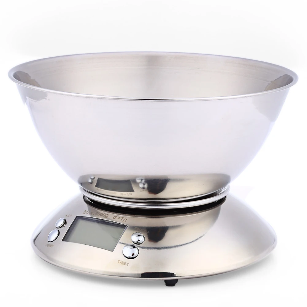 Современные чётко читаемые 1g-5000g Кухонные цифровые весы с чашей добавили Будильник с таймером функции электронные весы