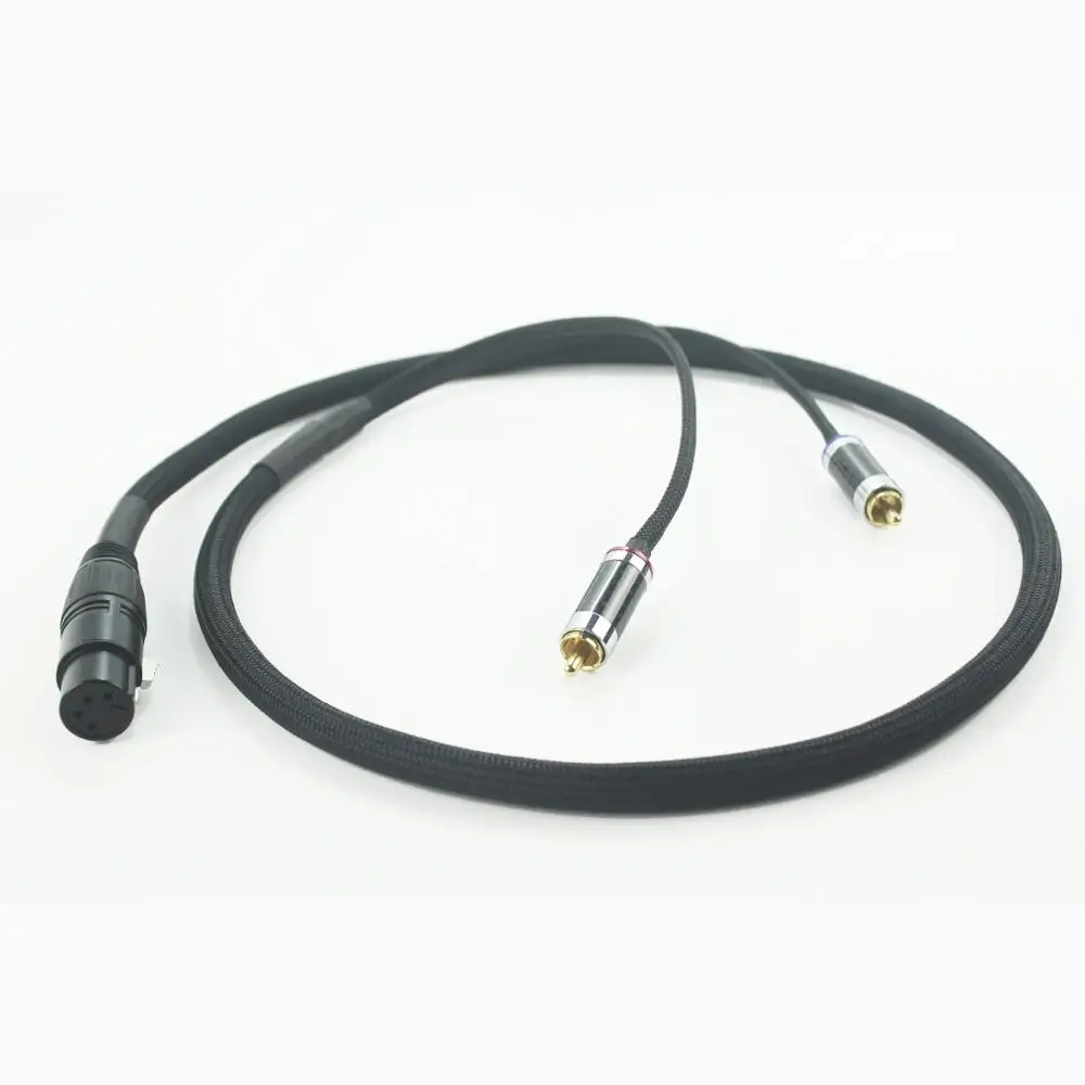 4 Pin XLR to RCA Silver Plated Audio Headphone Adapter Cable 3 FT 1M XLR Female