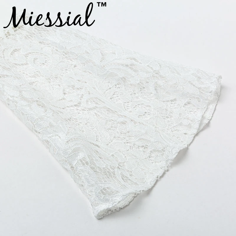 Miessial, белое кружевное мини-платье-блейзер в стиле пэчворк, женское элегантное вечернее платье с длинным рукавом, осенне-зимнее сексуальное Клубное облегающее платье