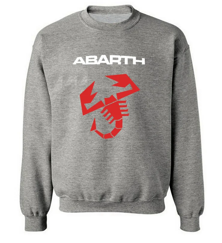Новая мода хлопок мужские толстовки автомобиль ABARTH логотип печати флис o-образным вырезом пуловер толстовки в стиле хип-хоп Harajuku уличная мужская одежда