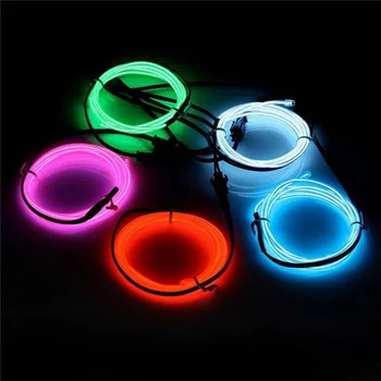 

5pcs 3 Lighting Modes 1M Multicolor Glow EL Strips Light Wire Lights for Halloween Christmas DC 3V Batterys Powered