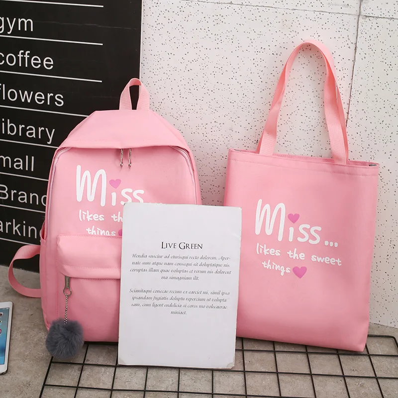 DIHOPE 4Pcs/set Women School Backpacks Nylon Schoolbag For Teenagers Girls Student Book Bag Boys Mochilas Sac A Dos - Image 2