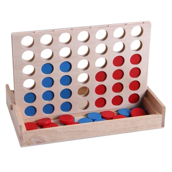 

Multicolor Rubber Wooden In a Row Game Boxed Four In a Line Toy for Brain Trainging