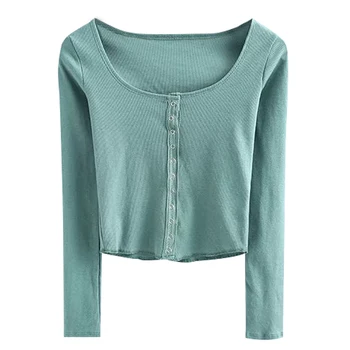 

Women Knitted Solid T Shirt Feminina Long Sleeve Shirt Women Fashion Tshirt Harajuku T-shirt Womens Tops And Blouses II50NSTX