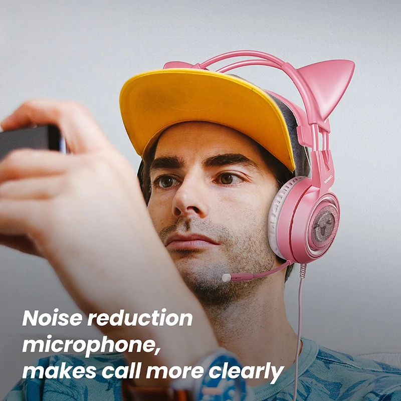 SOMiC G951S Gaming Headset Gamer Pink Cat Ear