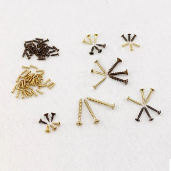 

500g Round Flat Head Self Tapping Screws M2.8/3/4 Gold Fasteners Antique Nails