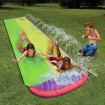 

4.8m Giant Surf 'N Double Water Slide Lawn Water Slides For Children Summer Pool Kids Games Fun Toys Outdoor