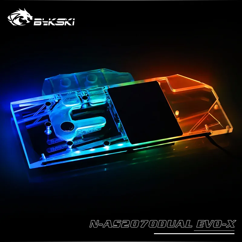 Bykski полный охват RGB/A-RGB GPU водный блок для VGA ASUS DUAL RTX2070 O8G EVO видеокарта N-AS2070DUAL EVO-X - Цвет лезвия: Block 5V 3PIN A-RGB