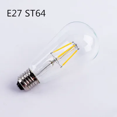 E27 ST64 E14 E27 220 V Светодиодный светильник в стиле ретро лампа Эдисона винтажный Декор Ampulle светодиодный светильник в стиле ретро - Цвет: E27 ST64