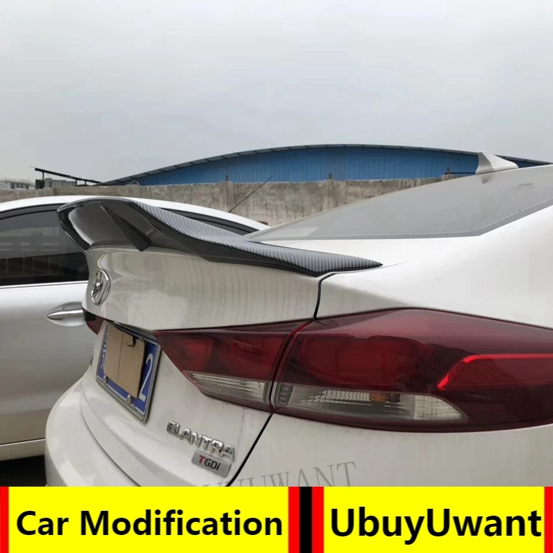 Подходит для Hyundai Elantra 2017 2018 2019 ABS/углеродное волокно внешний задний спойлер