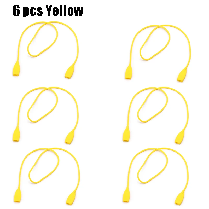 6 pcs Yellow SOOLALA, 6 шт./лот, противоскользящие очки, ремешок, силиконовый шнур, спортивные очки, веревка, солнцезащитные очки, эластичные Нескользящие веревки - Цвет: 6 pcs Yellow