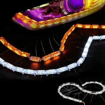 

2X Switchback Car Flexible LED Strip Light DRL Sequential Flow Turn Signal Lamp High Transmittance