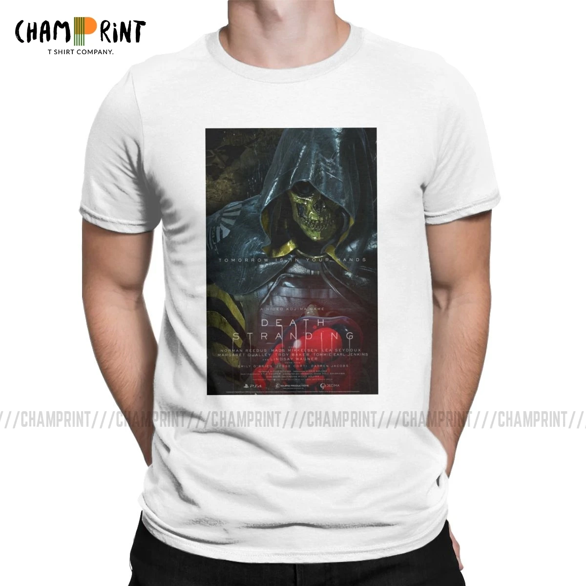 Мужская футболка Tomorrow Is In Your Hand Higgs Awesome Tees Death Stranding Kojima Products футболки с круглым