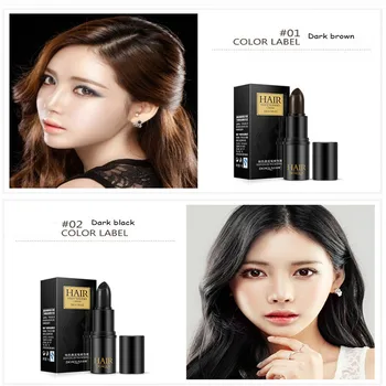 

1 Pc Black Brown Temporary Hair Dye Cream Cover Hairline DIY Styling Makeup Stick Mild Fast One-time Hair Color Pen TSLM1