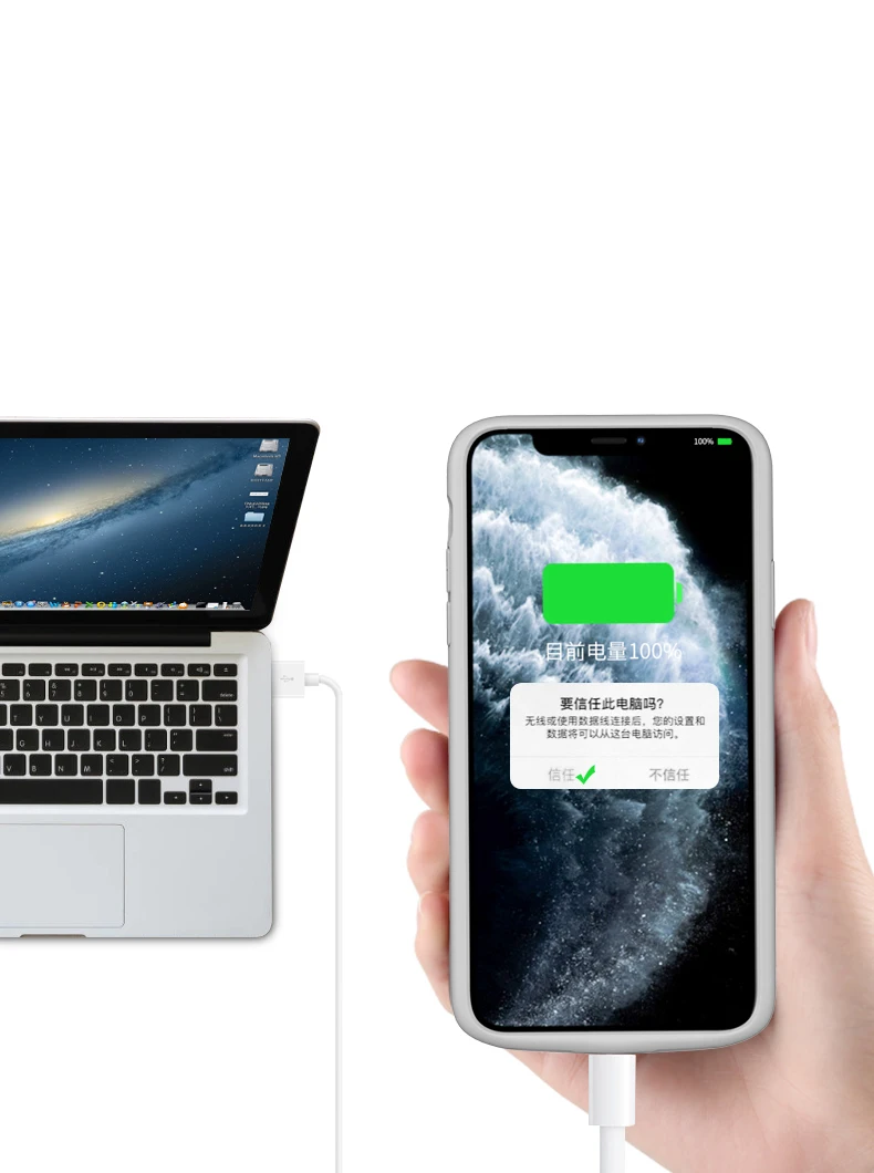 Тонкий жидкий Силиконовый противоударный чехол для батареи для iPhone 11 Pro Max power Bank чехол с зажимом для задней крышки зарядного устройства