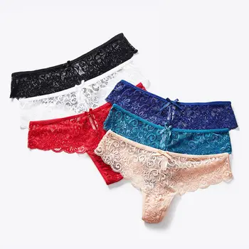 

Sexy Women G-Strings Short Briefs Lingerie Lace Hollow Seamless Briefs Low-rise High Stretch Underwear Pants Thong Intimate Wear