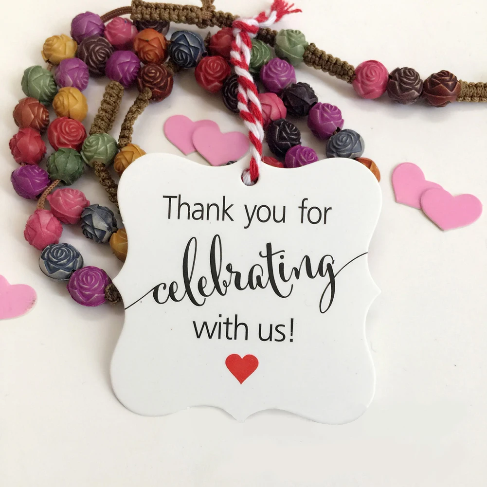  100Pcs/Set Kraft Paper Hanging Tags with Jute Rope Wedding Invite Card DIY Decor - 4.00006E+12