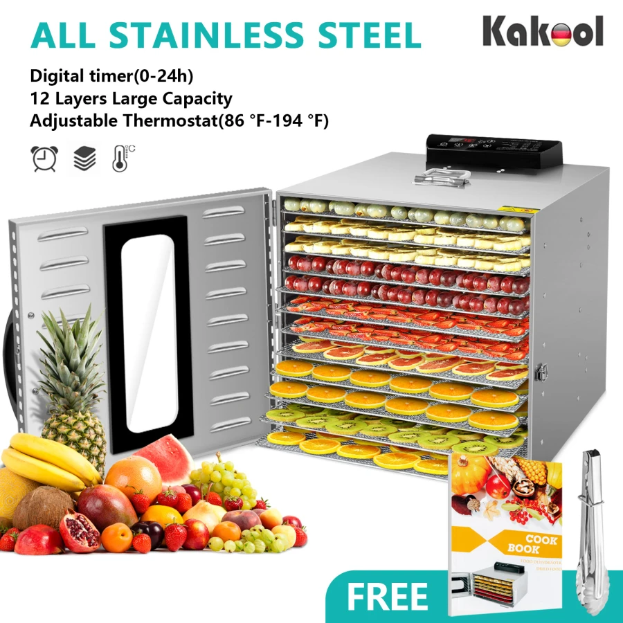 Stainless Steel Drying Fruit Machine  Stainless Steel Food Dehydrator -  Free 5 Trays - Aliexpress