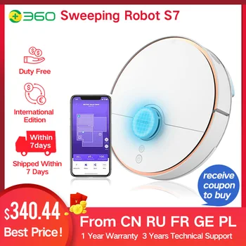 

360 S7 Laser Navigation Robot Vacuum Cleaner with SLAM Route Planning 2000Pa Suction Mopping Off-limit Setting