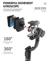 Handheld Gimbal Smartphone Bluetooth Handheld Stabilizer with Tripod Selfie Stick Folding Gimbal for Smartphone Xiaomi iPhone - Image 3