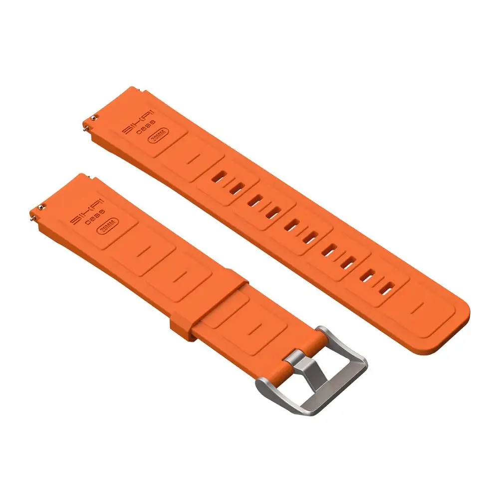 SIKAI 20 мм Универсальные Металлические сменные ремешки из нержавеющей стали для Huami Bip Youth PACE Lite Youth Watch для Amazfit ремешок Bip - Цвет: orange strap