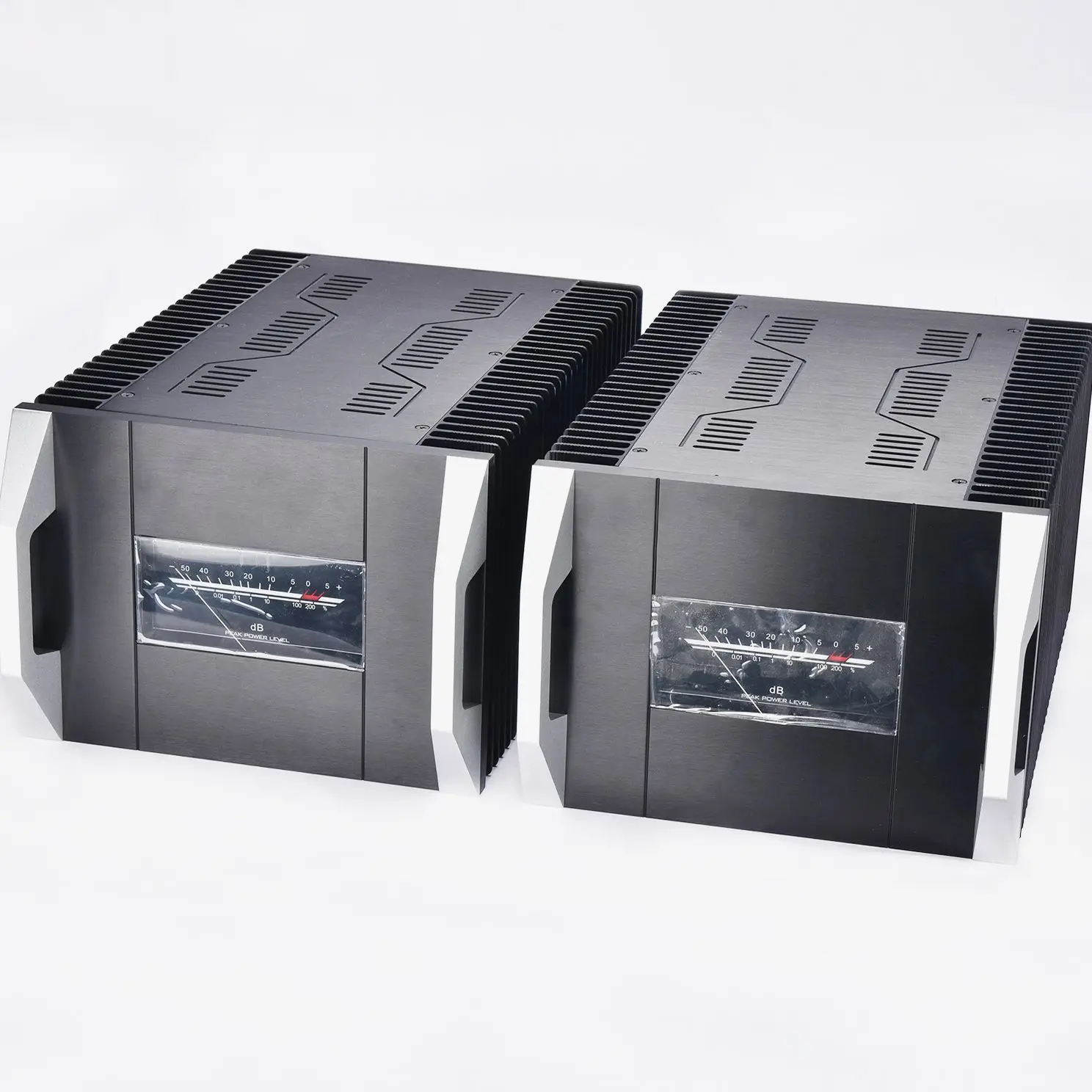 Nuovo 1 Paio Balck Full Aluminium Classe A Amplificatore Chassis Vu Meter Amp Case Dissipatore Di Calore 348*200*50 Mm