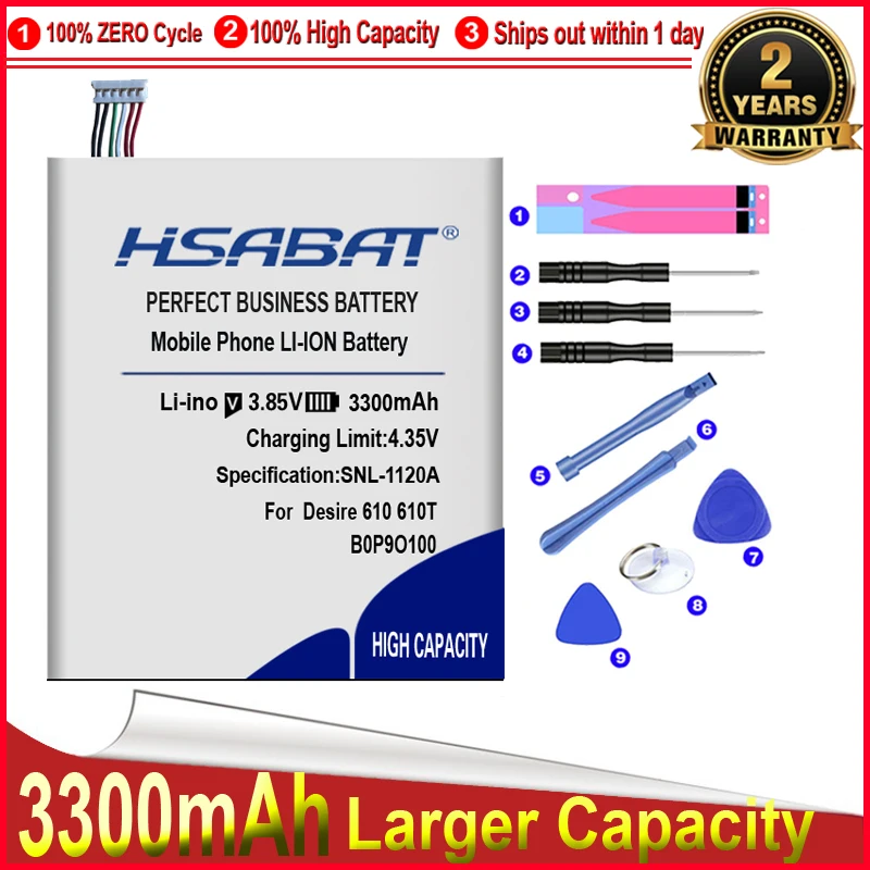 Аккумулятор HSABAT 0 Cycle 3300 мАч B0P9O100 BOP9O100 для HTC Desire 612 D610 D610n D610t 610 D610t|Аккумуляторы