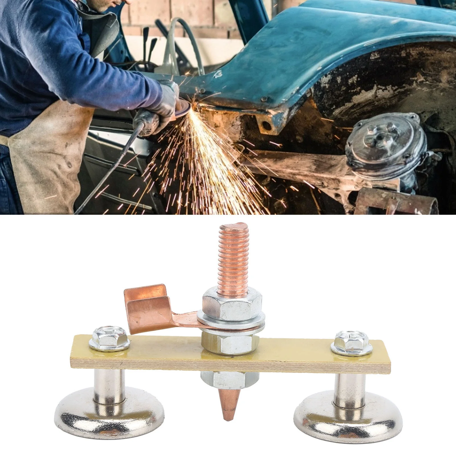 

Magnetic Single/Double Head Soldering Iron Tip Small Magnetic Welding Clamp Ground Holder Electromagnetic Welding Tool