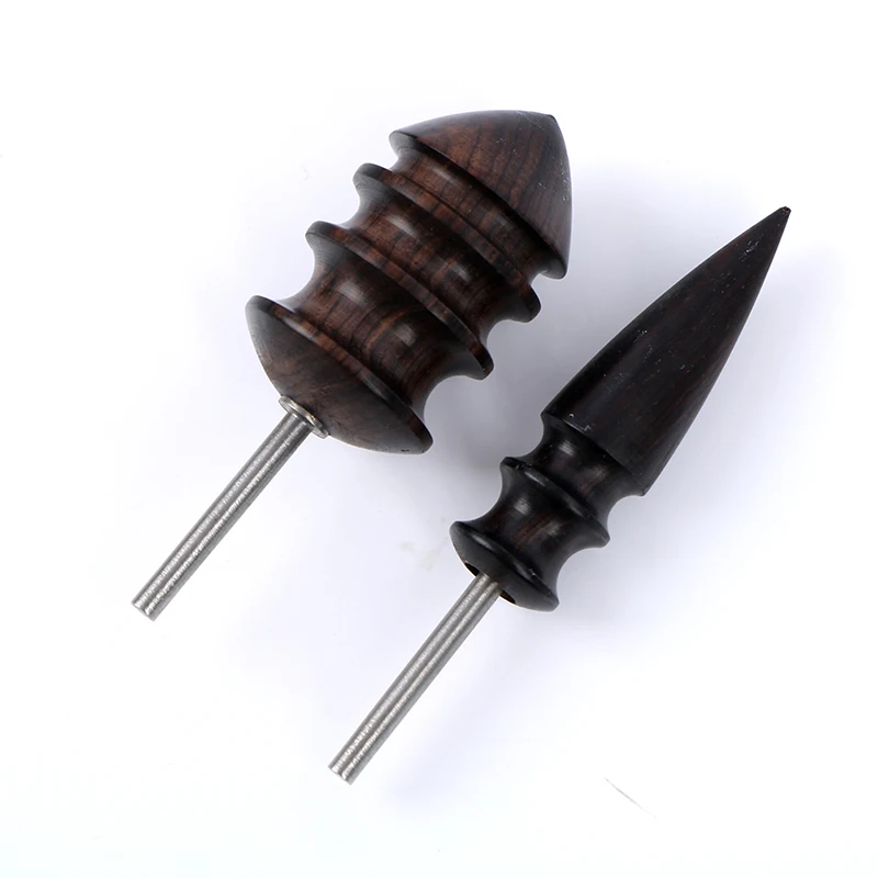 Leather Edge Electric Polishing Slicker Flat/Pointed Head Sandalwood Leathers Craft DIY Tools Tip Burnisher Wood Craft Tool