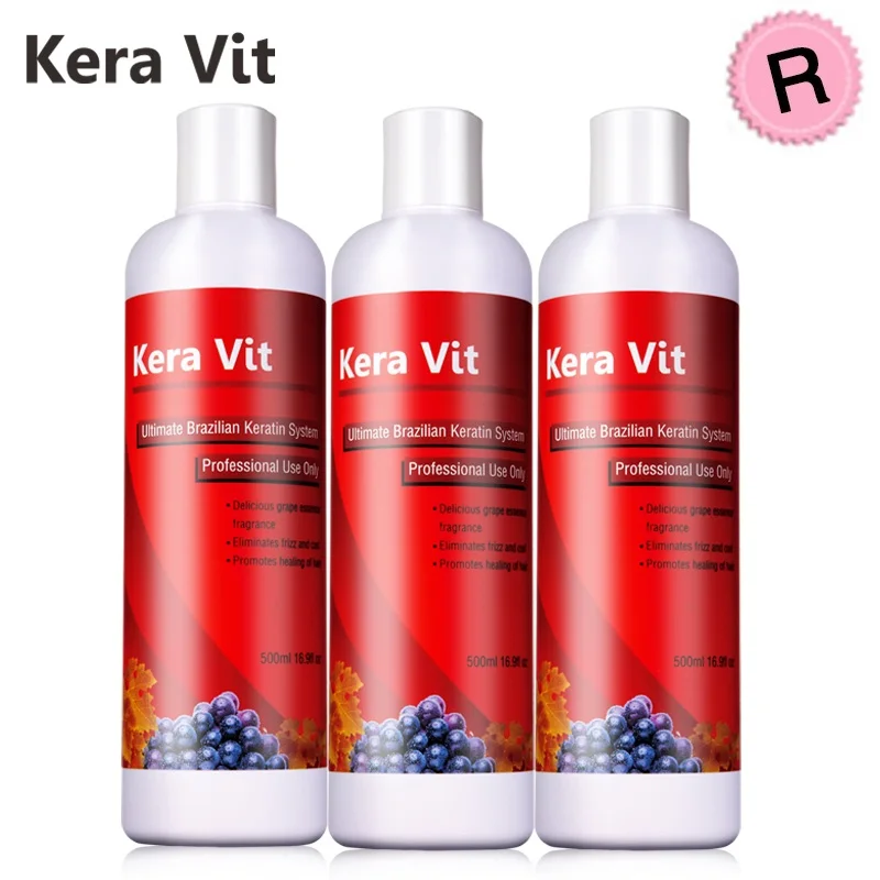 Best Selling Keravit Brazilian Grape Smell 12% Formalin 500ml Keratin Moisturizing Treatment For Hair Care Straighten Hair Set week formaldehyde 1 6% keravit brazilian professional keratin treatment straighten and care damaged hair with a red comb