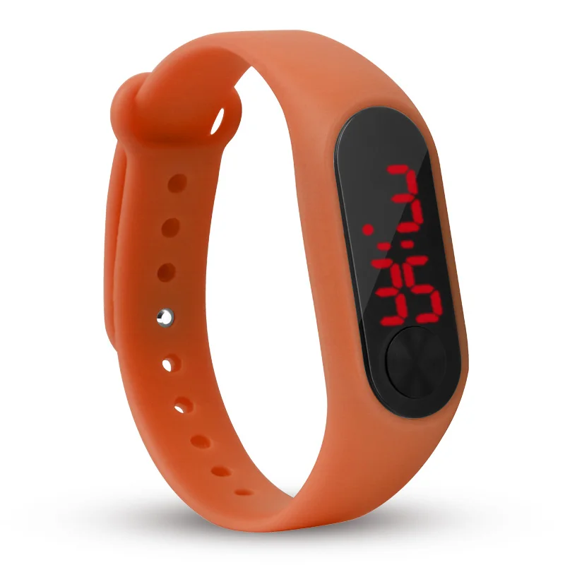 Детские наручные часы светодиодный цифровые наручные часы браслет Дети Спорт на открытом воздухе часы для мальчиков девочек электронные Дата часы Reloj Infantil - Цвет: orange