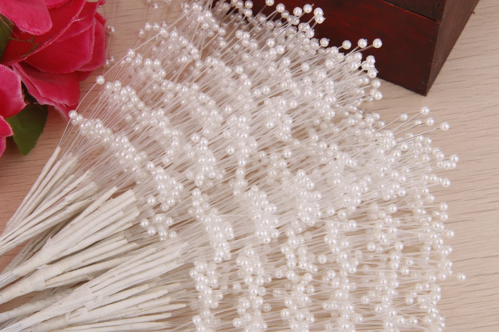 100 Stems Faux Pearl Spray Beads Wire Stems Wedding Bridal Flower Bouquet Party Table Decor