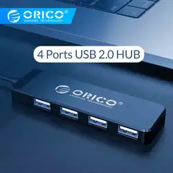 ORICO USB2.0 концентратор 4 порта Высокоскоростной USB разветвитель портативный OTG адаптер для компьютера ноутбук планшет аксессуары huawei mate 10 Pro