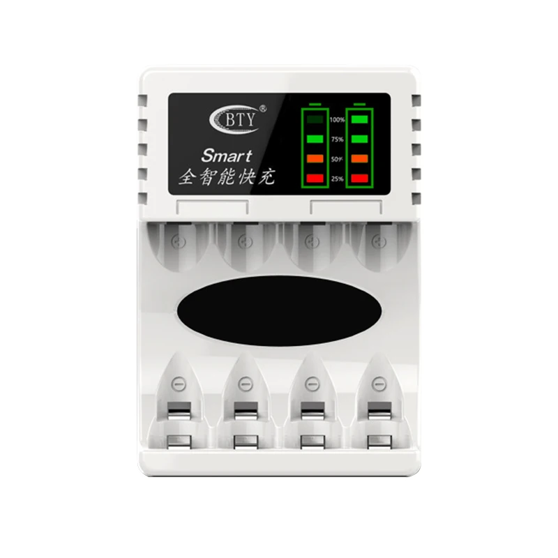 1 шт. 92*63*26 мм черный/белый четыре слота зарядное устройство 5V-1A быстрое зарядное устройство для AAA/AA батареи с Светодиодный индикатор